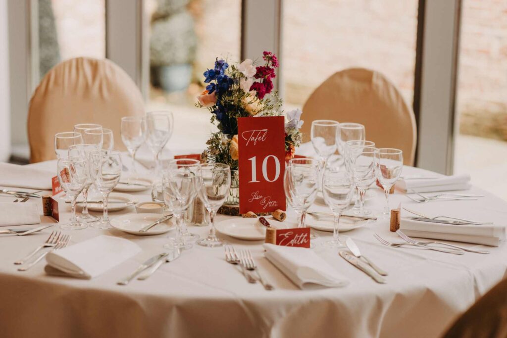 Tafel voor diner huwelijksfeest